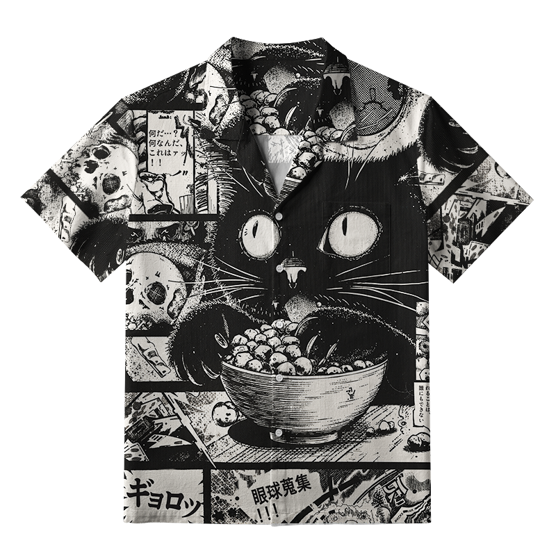 Tokyo-Tiger Cat Collecting Eyeballs Japanese Aloha Hawaiian Shirt