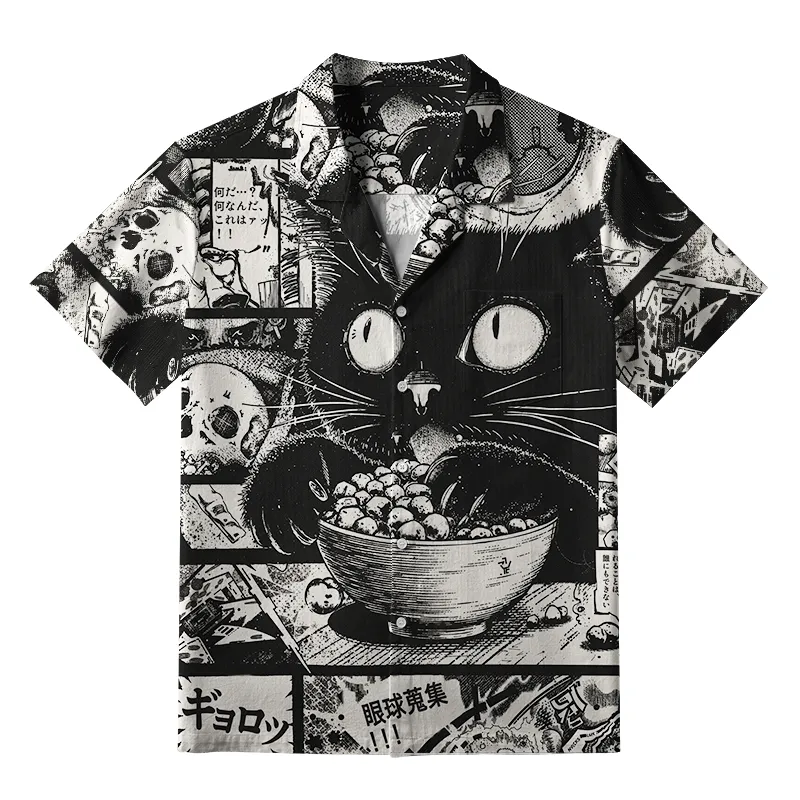 Tokyo-Tiger Cat Collecting Eyeballs Japanese Aloha Hawaiian Shirt