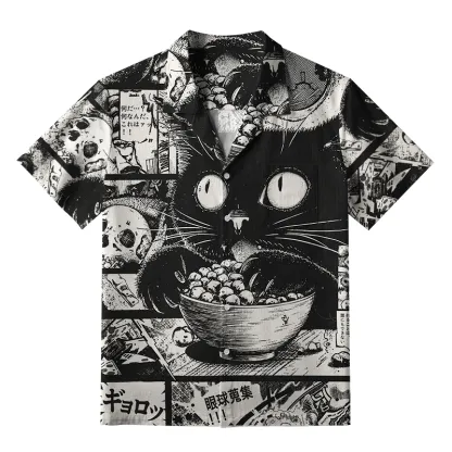 Tokyo-Tiger Cat Collecting Eyeballs Japanese Aloha Hawaiian Shirt