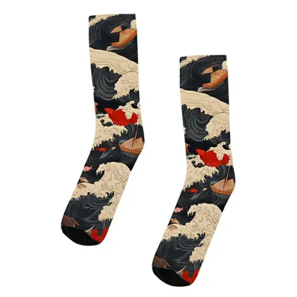 Tokyo-Tiger The Great Wave Off Fish Socks