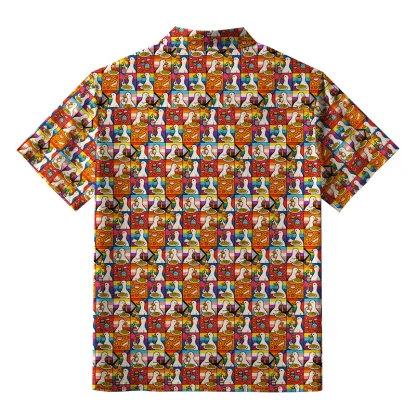 Tokyo-Tiger More Spaghetti Less Upsetti Rainbow Spaghetti Feast Button-up Shirt