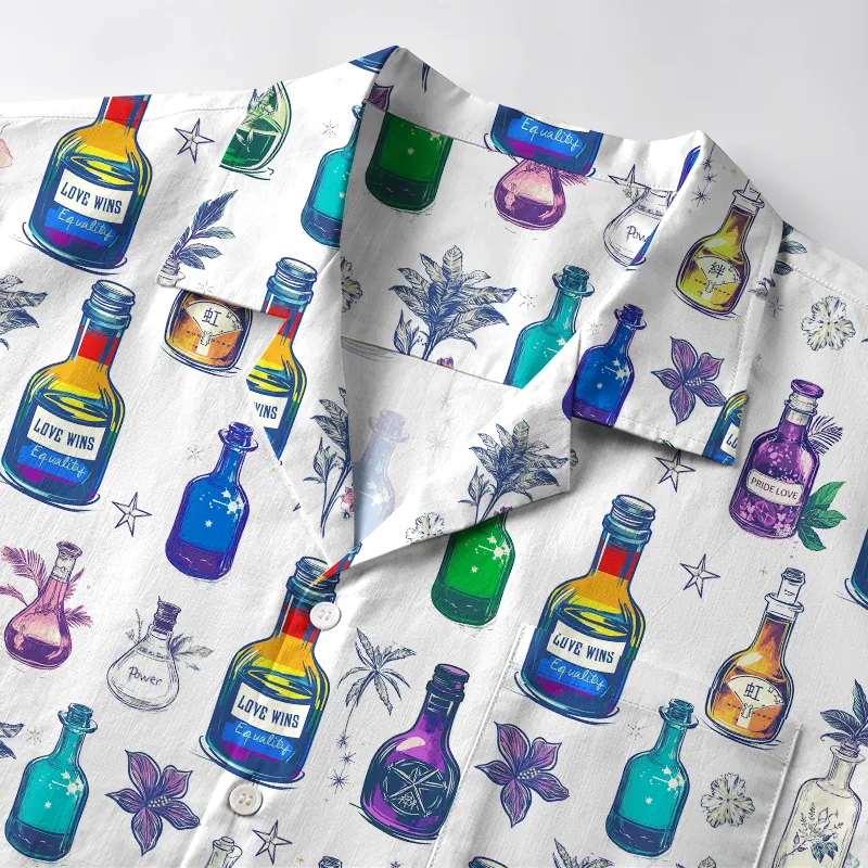 Tokyo-Tiger Rainbow Potion With Flowers Aloha Hawaiian Shirt
