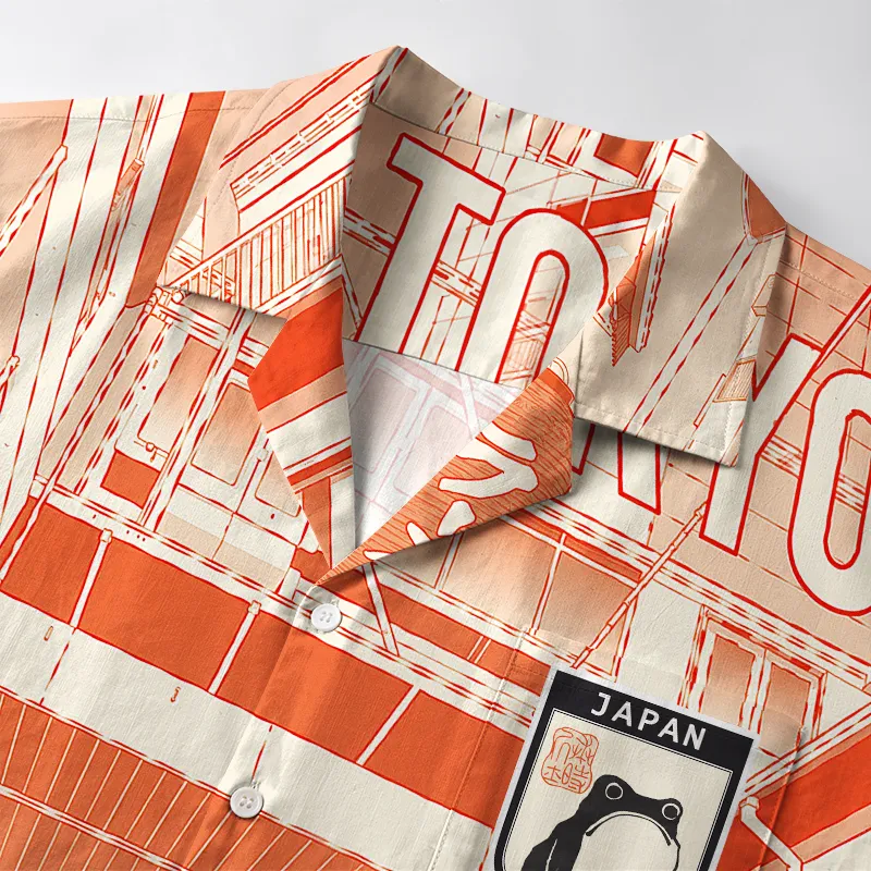 Tokyo-Tiger Tokyo Street Corner Japanese Aloha Hawaiian Shirt