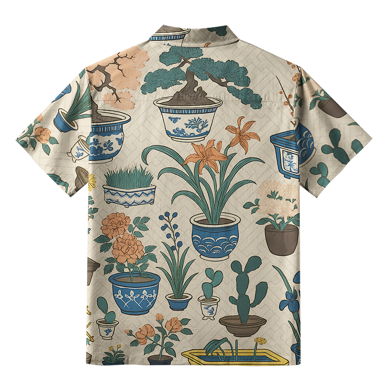 Tokyo-Tiger A Variety Of Potted Plants Aloha Hawaiian Shirt