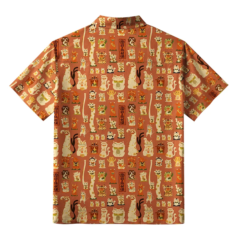 Tokyo-Tiger Various Lucky Cats Aloha Hawaiian Shirt