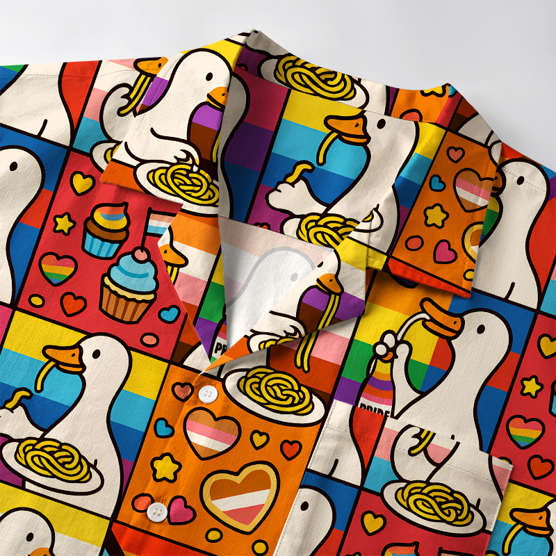 Tokyo-Tiger More Spaghetti Less Upsetti Goose Eat Spaghetti Aloha Hawaiian Shirt