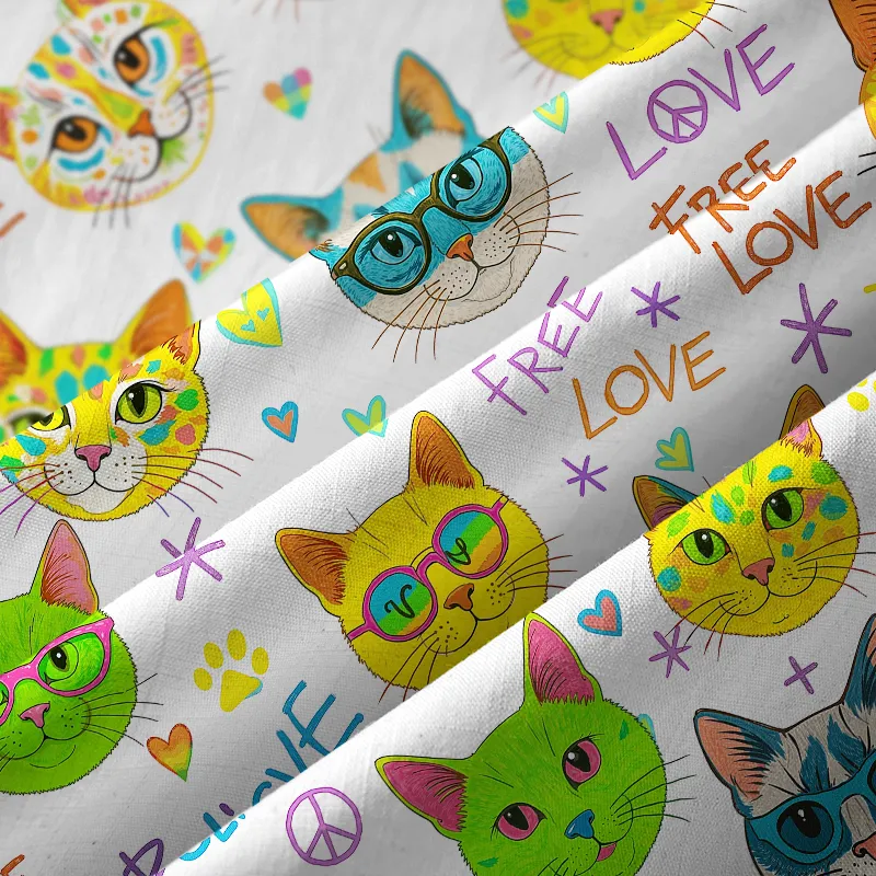 Tokyo-Tiger Free Love Free Meow Button-up Shirt