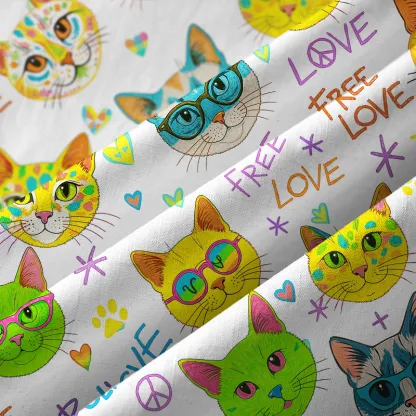 Tokyo-Tiger Free Love Free Meow Aloha Hawaiian Shirt