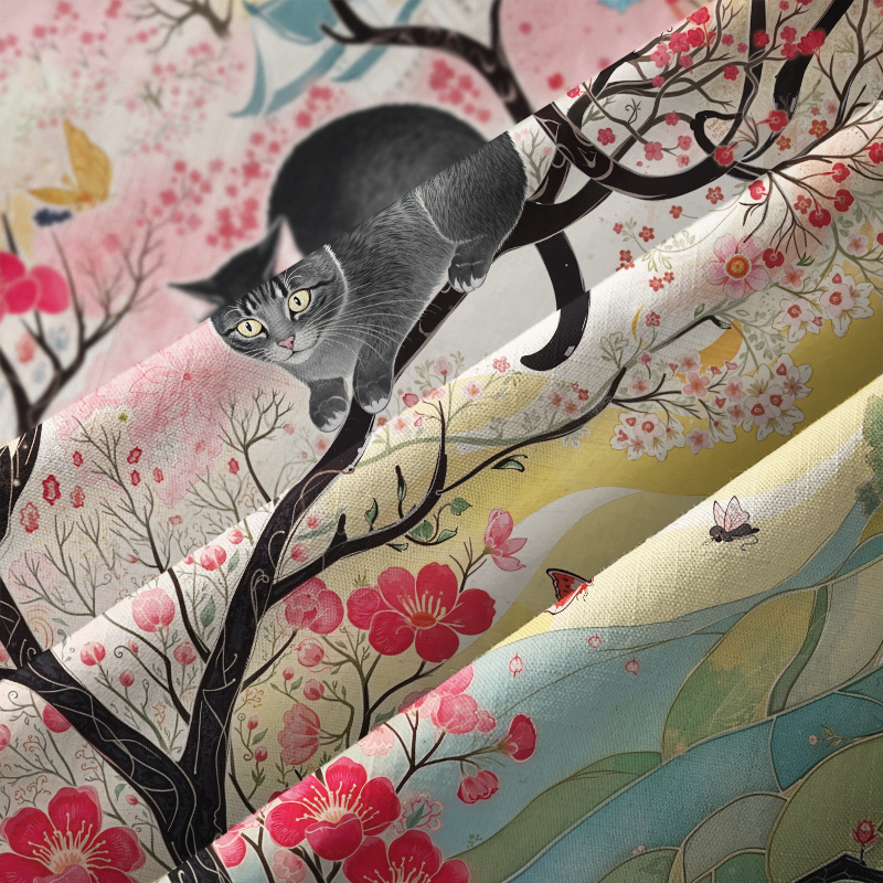 Tokyo-Tiger Cat On The Sakura Tree Button-up Shirt