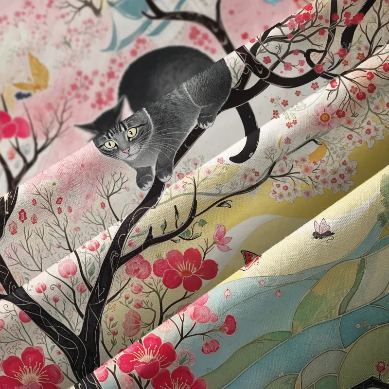 Tokyo-Tiger Cat On The Sakura Tree Button-up Shirt