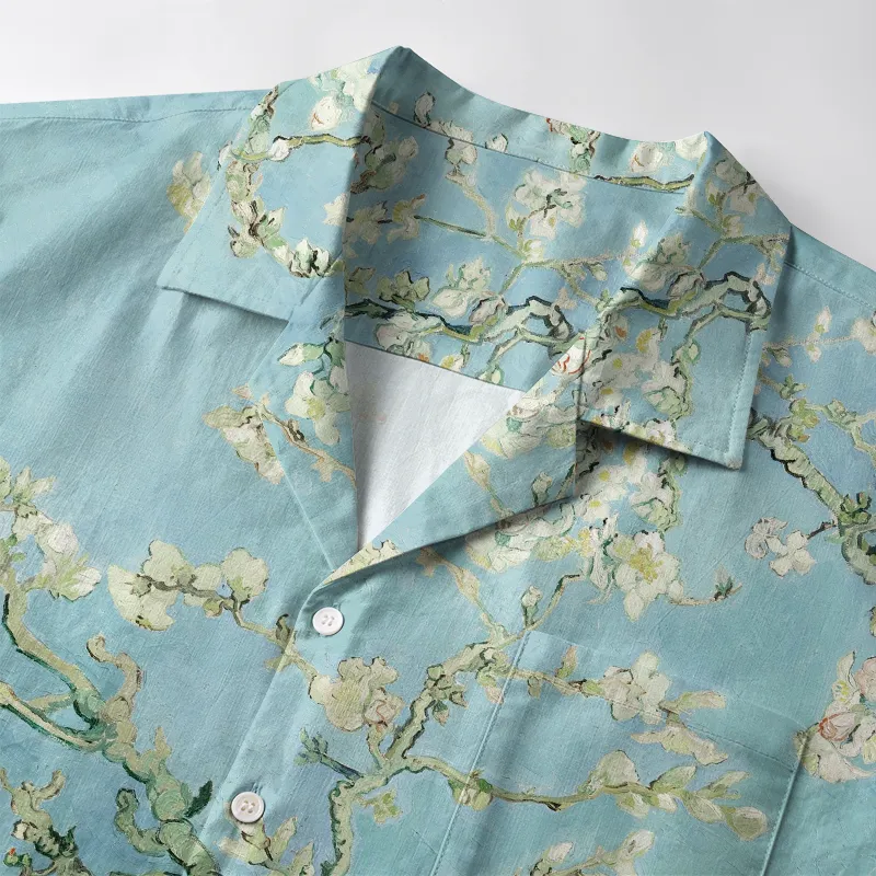 Tokyo-Tiger Black Cat On Sakura Branch Aloha Hawaiian Shirt
