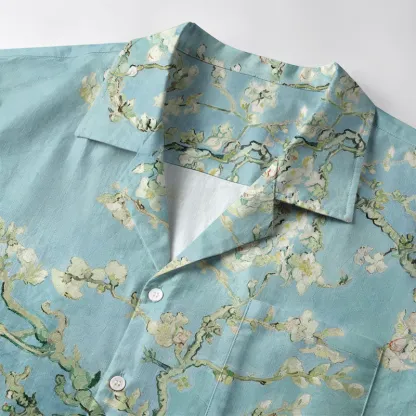 Tokyo-Tiger Black Cat On Sakura Branch Aloha Hawaiian Shirt