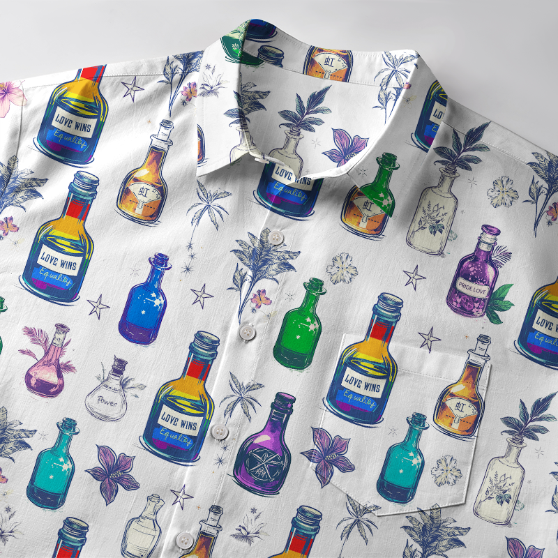 Tokyo-Tiger Rainbow Potion With Flowers Button-up Shirt