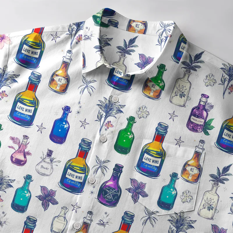 Tokyo-Tiger Rainbow Potion With Flowers Button-up Shirt