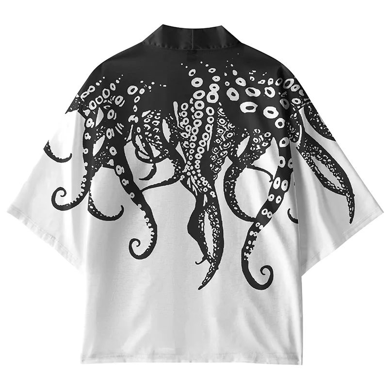 Tokyo-Tiger Geometry And Flowers Kimono Cardigan