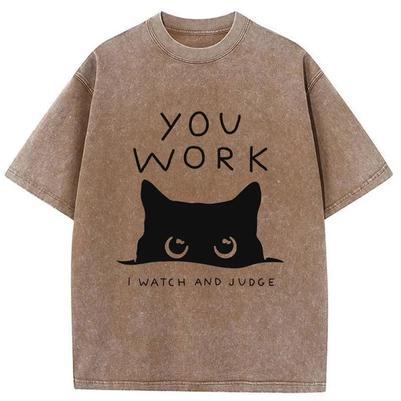 Tokyo-Tiger A Cat That Spies Washed T-Shirt-tokyo-tiger