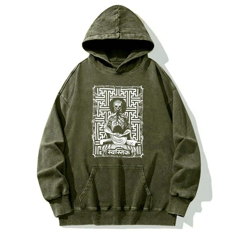 Tokyo-Tiger Sayagata Buddha Graphic Washed Hoodie Sale