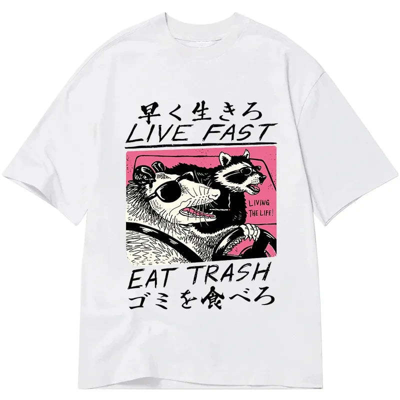 Tokyo-Tiger Live Fast Eat Trash Classic T-Shirt Sale