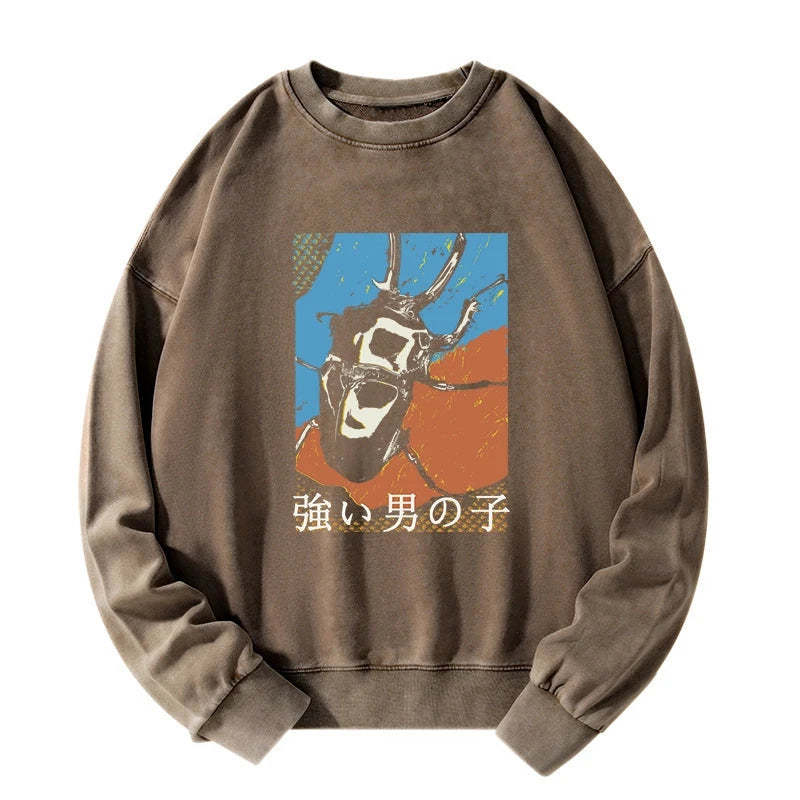 Tokyo-Tiger Strong Beetle Japanese Washed Sweatshirt Sale