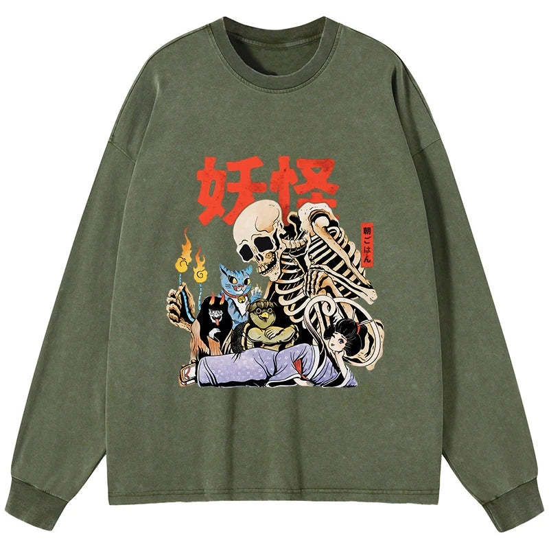 Tokyo-Tiger The Yokai Club Washed Long Sleeve T-Shirt