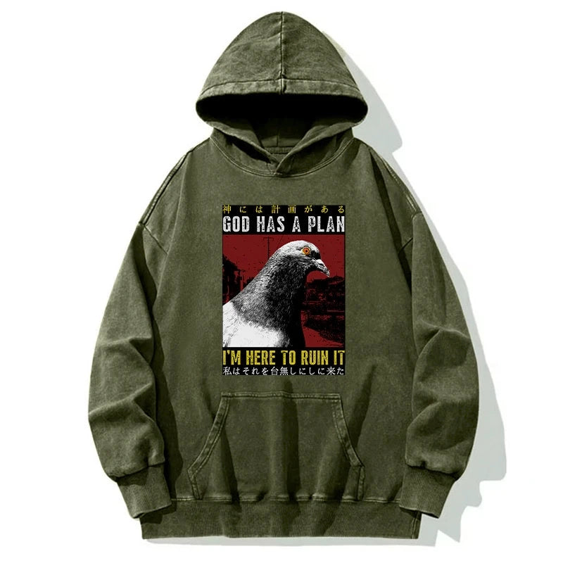 Tokyo-Tiger Pigeons That Want To Break The Plan Washed Hoodie