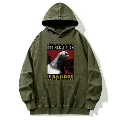 Tokyo-Tiger Pigeons That Want To Break The Plan Washed Hoodie