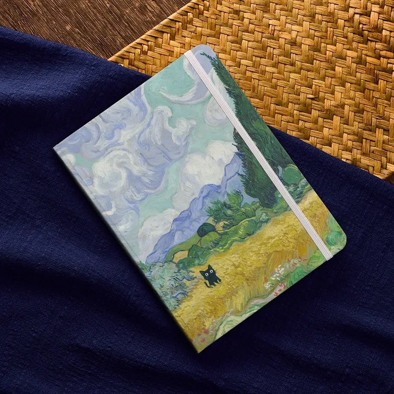 Tokyo-Tiger Black Cat In The Wheat Field Notebook