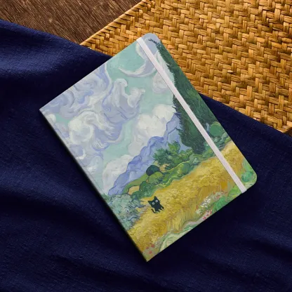 Tokyo-Tiger Black Cat In The Wheat Field Notebook