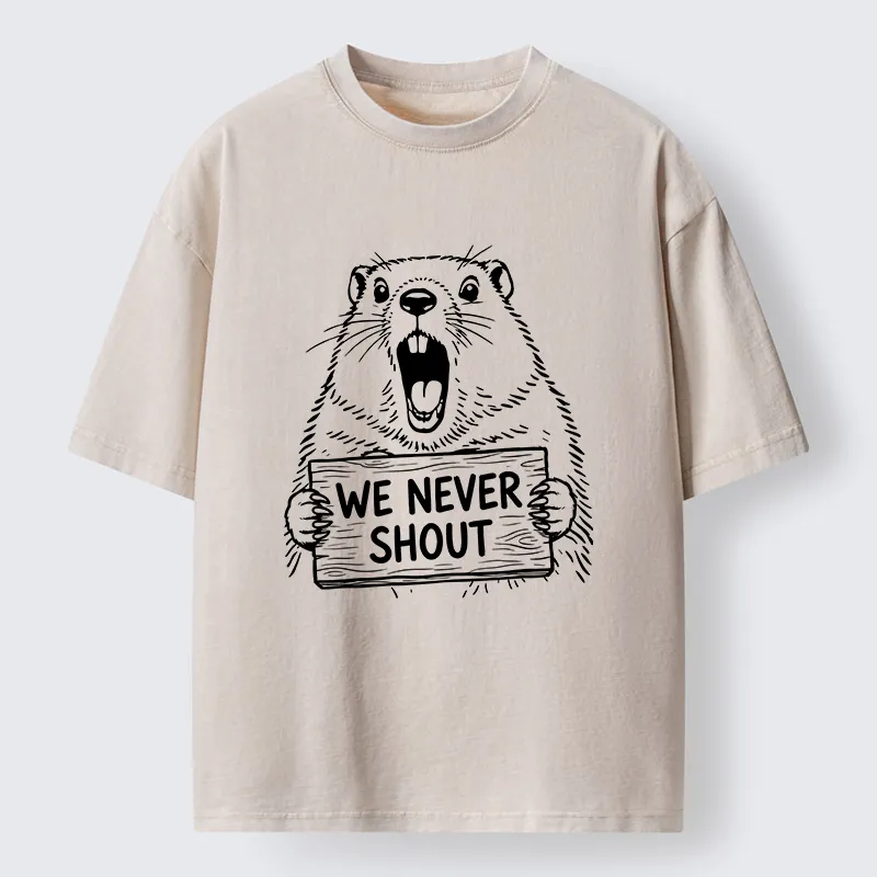 Tokyo-Tiger Shouting Groundhog Meme Washed T-Shirt