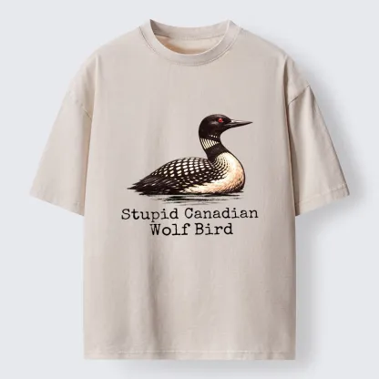 Tokyo-Tiger Funny Wolf Bird Meme Washed T-Shirt