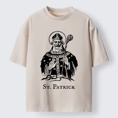 Tokyo-Tiger Catholic Saint Patrick Washed T-Shirt