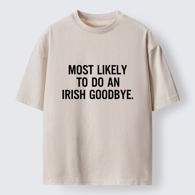 Tokyo-Tiger Funny Irish Goodbye Washed T-Shirt