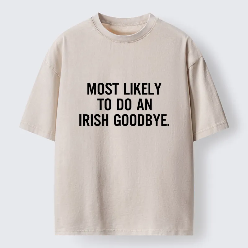 Tokyo-Tiger Funny Irish Goodbye Washed T-Shirt