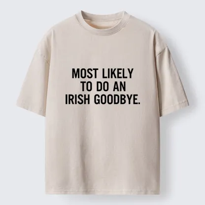 Tokyo-Tiger Funny Irish Goodbye Washed T-Shirt