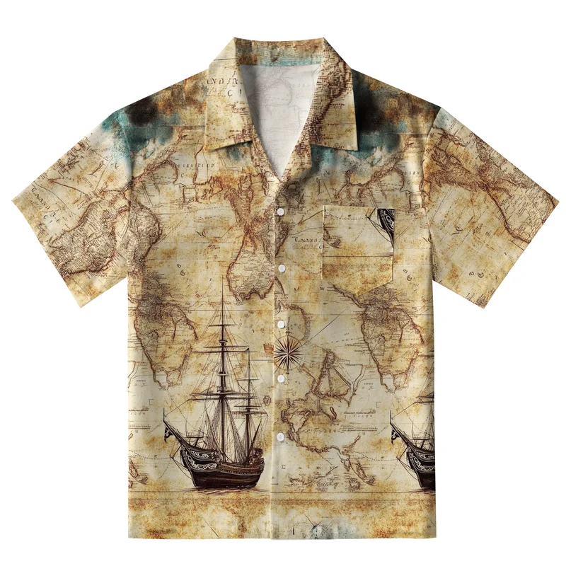 Tokyo-Tiger Nautical Chart Aloha Hawaiian Shirt