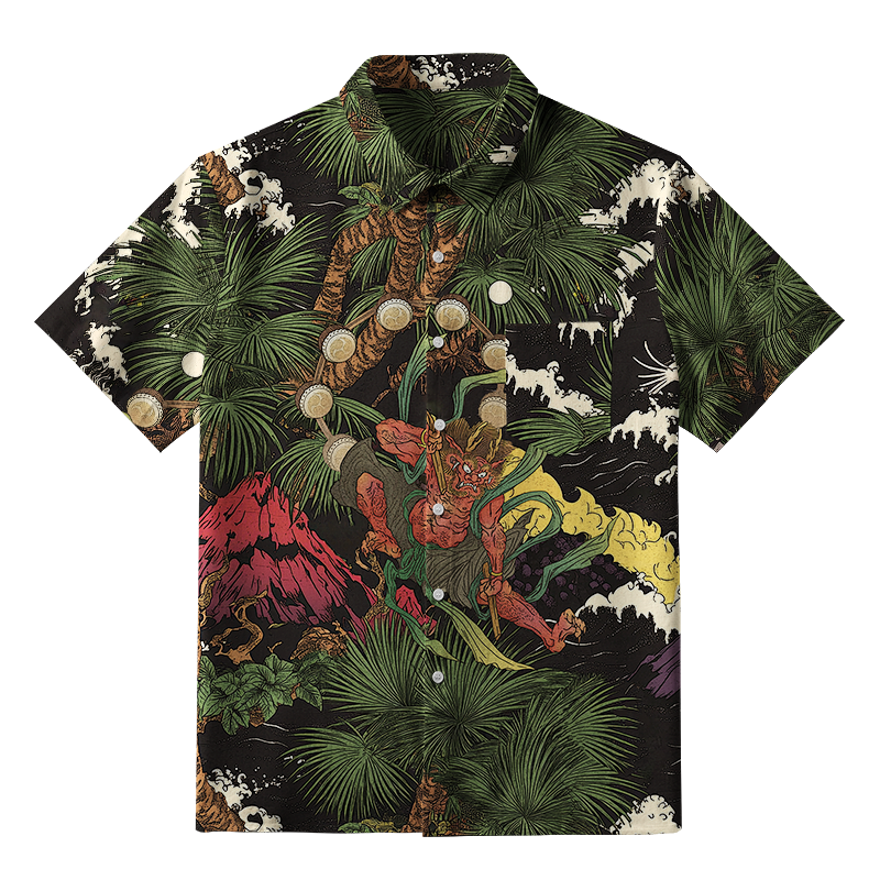 Tokyo-Tiger Japanese Yokai Button-up Shirt
