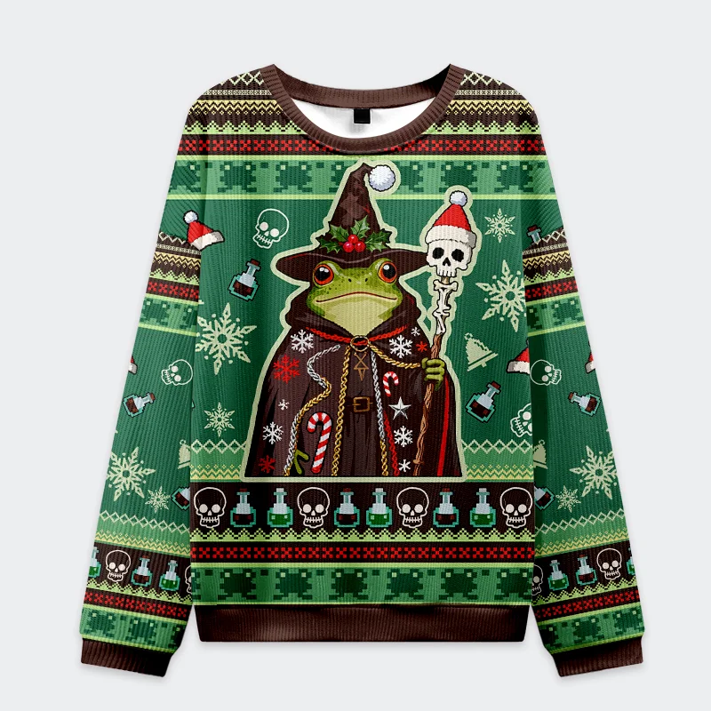 Tokyo-Tiger Frog Wizard Christmas Ugly Sweatshirt