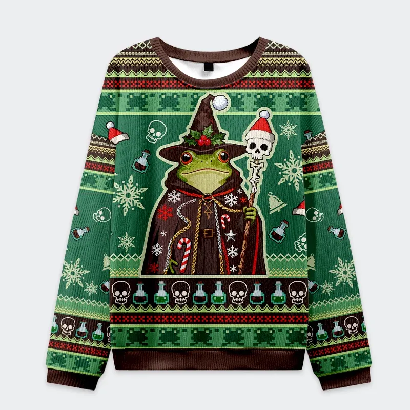 Tokyo-Tiger Frog Wizard Christmas Ugly Sweatshirt