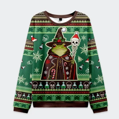 Tokyo-Tiger Frog Wizard Christmas Ugly Sweatshirt