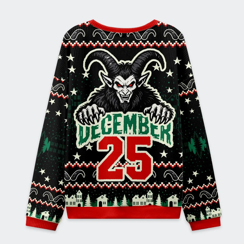 Tokyo-Tiger Terrifying Krampus Danger Christmas Ugly Sweatshirt