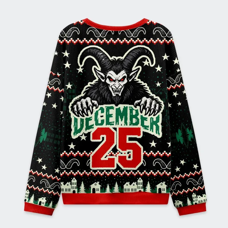 Tokyo-Tiger Terrifying Krampus Danger Christmas Ugly Sweatshirt
