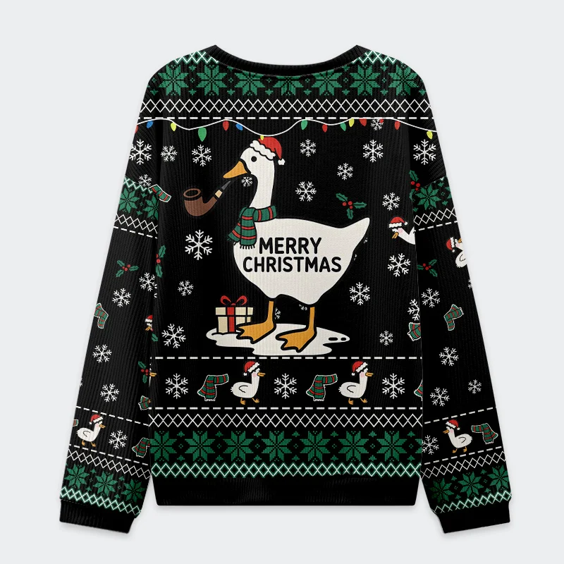 Tokyo-Tiger Don't Watch Duck Games Christmas Ugly Sweatshirt