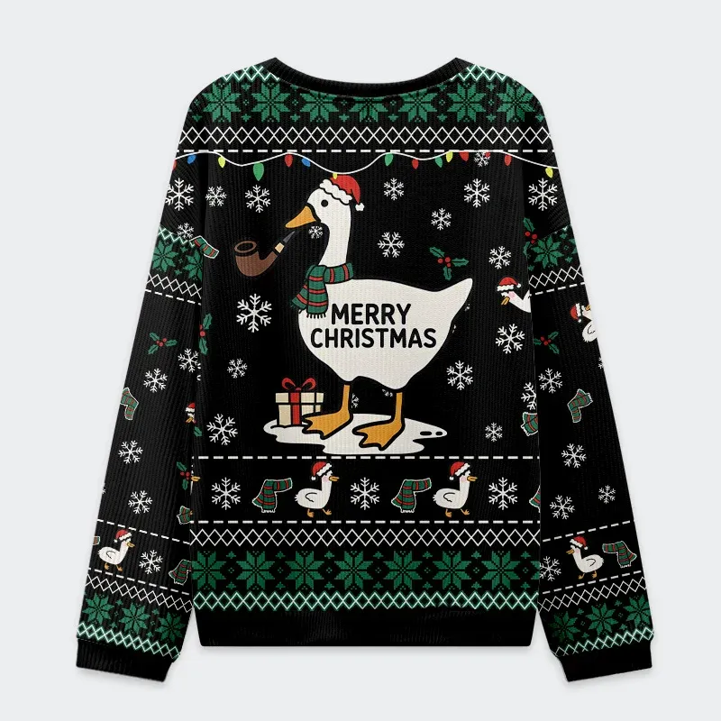 Tokyo-Tiger Don't Watch Duck Games Christmas Ugly Sweatshirt