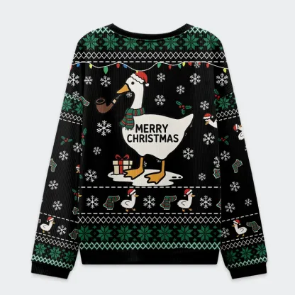 Tokyo-Tiger Don't Watch Duck Games Christmas Ugly Sweatshirt