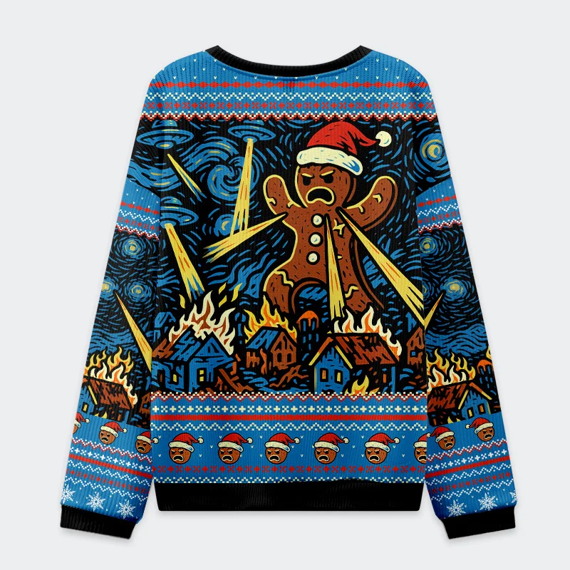 Tokyo-Tiger Gingerbread Man Causes Disruption Christmas Ugly Sweatshirt