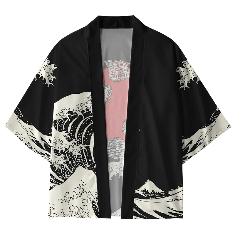 Tokyo-Tiger Kanagawa Wave Koi Fish Kimono Cardigan