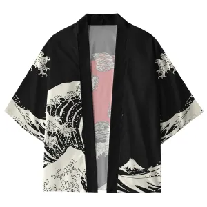 Image of Tokyo-Tiger Kanagawa Wave Koi Fish Kimono Cardigan