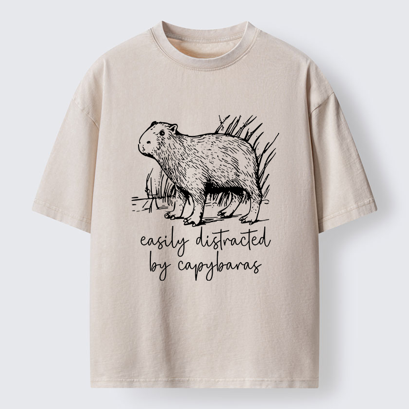 Tokyo-Tiger Capybara Lovers Funny Washed T-Shirt