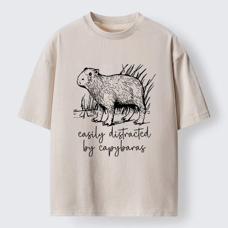 Tokyo-Tiger Capybara Lovers Funny Washed T-Shirt