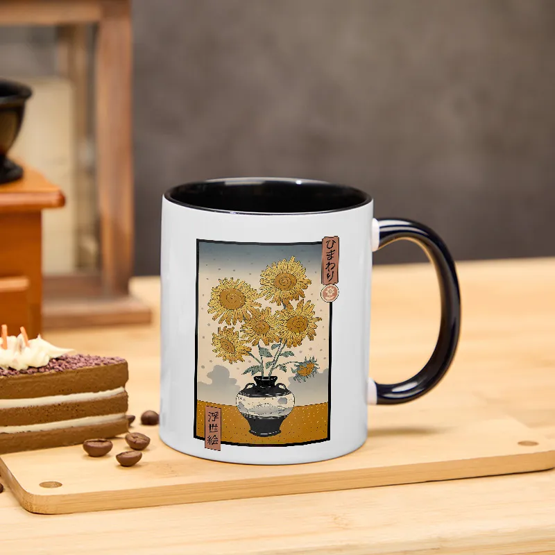 Tokyo-Tiger Sunflowers Ukiyo-e Mug